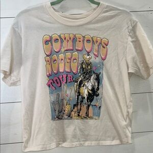 Rebellious One Cream Cowboys Rodeo Tour Women’s Crop Top